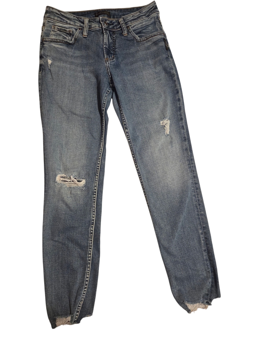 Silver Jeans Women's Distressed Light Blue Boyfriend Jeans